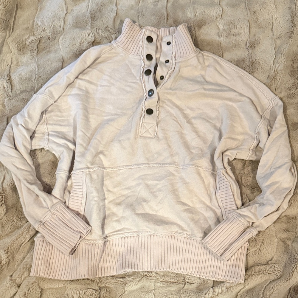 Aerie Women’s Blush Snap Neck Sweatshirt